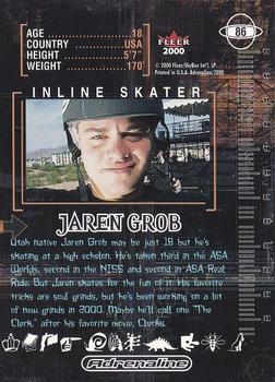 2000 Fleer Adrenaline #86 Jaren Grob Back